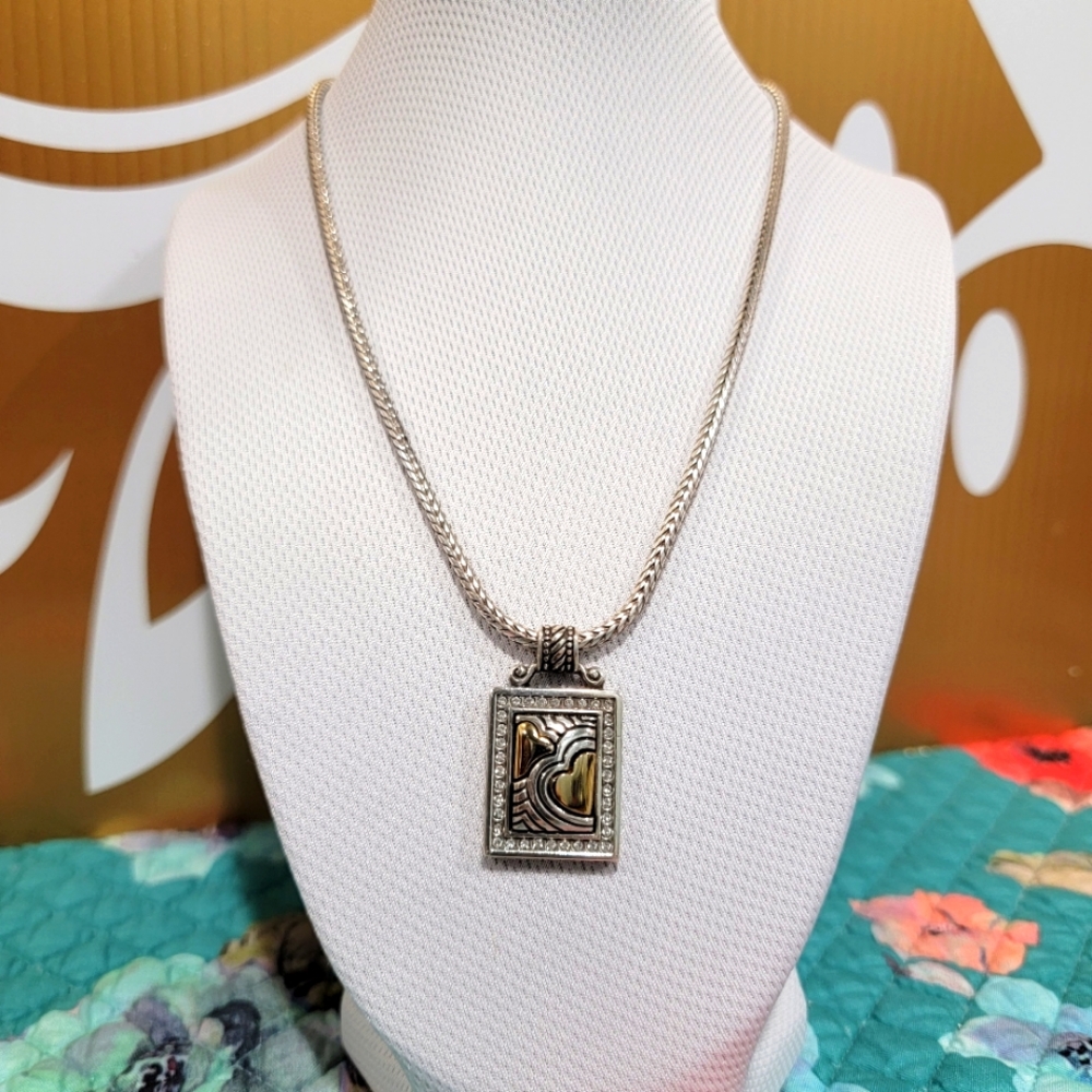 Unique Retired Brighton Puff Rectangular Heart Pe… - image 1